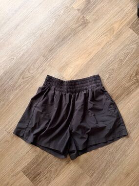 Black Elastic Waist Shorts